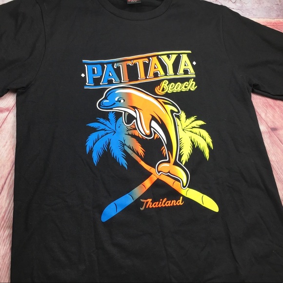 ➡️Pattaya Beach Thailand Black Tee Size XL - Picture 8 of 8
